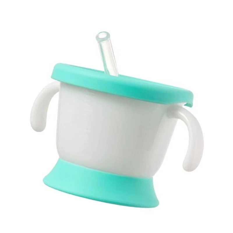 Taza para beber agua para niños pequeños, taza silicona a prueba fugas, taza entrenamiento, taza con pajita para bebé,