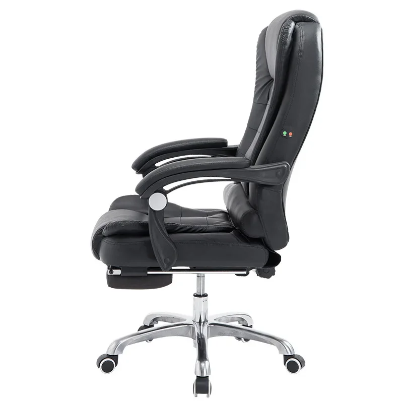 cheap massage soft ergonomic office furniture executive recliner boss chairs luxury black PU leather office chair with footrest