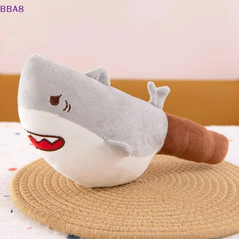 

[BBA]Cute Shark Plush Hammer Toy Soft Stuffed Animal Stress Relief Toy Creative Funny Plush Doll For Kids Adults Birthday Gift