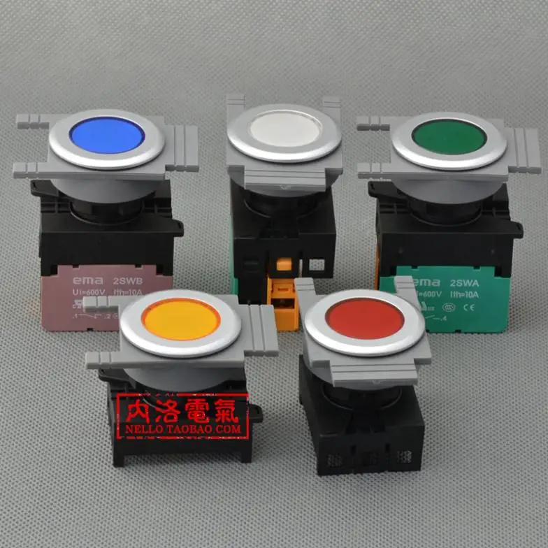 [SA ]Imports EMA illuminated pushbutton 30mm latching E3P1 *. A/M self-resetting/locking LED DC6/12/24V/AC110V/AC220V 1NO/1NC-10