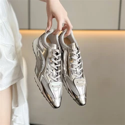 Bow Ties Y2k Casual Sneakers Skateboard Tennis Sports Pointed Toe Platform Pink Brown Silver Free Delivery Flats Women's Sneaker