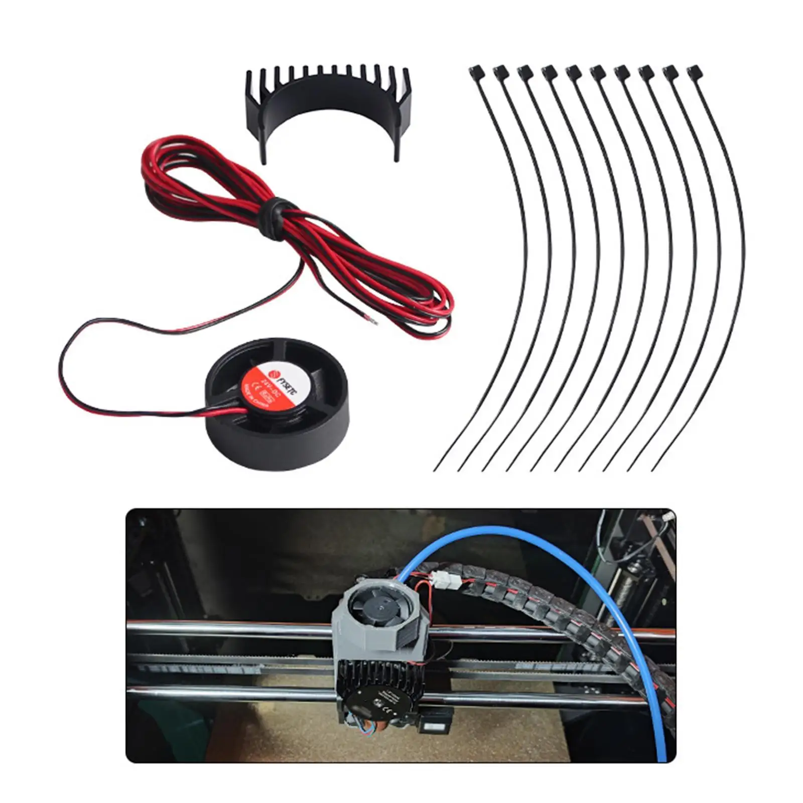 

Extruder Cooling Fan Radiator Kit Assembly Practical Easy to Install Heat Dissipation Sturdy Direct Replaces Accessories for K1