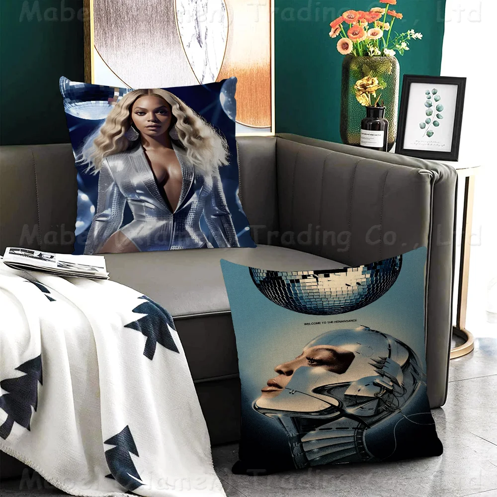 Singer Beyonce Renaissance Office Cushion Pillowcase Car Cushion Cover45X45CM Lumbar Pillowcase Sofa Pillowcover