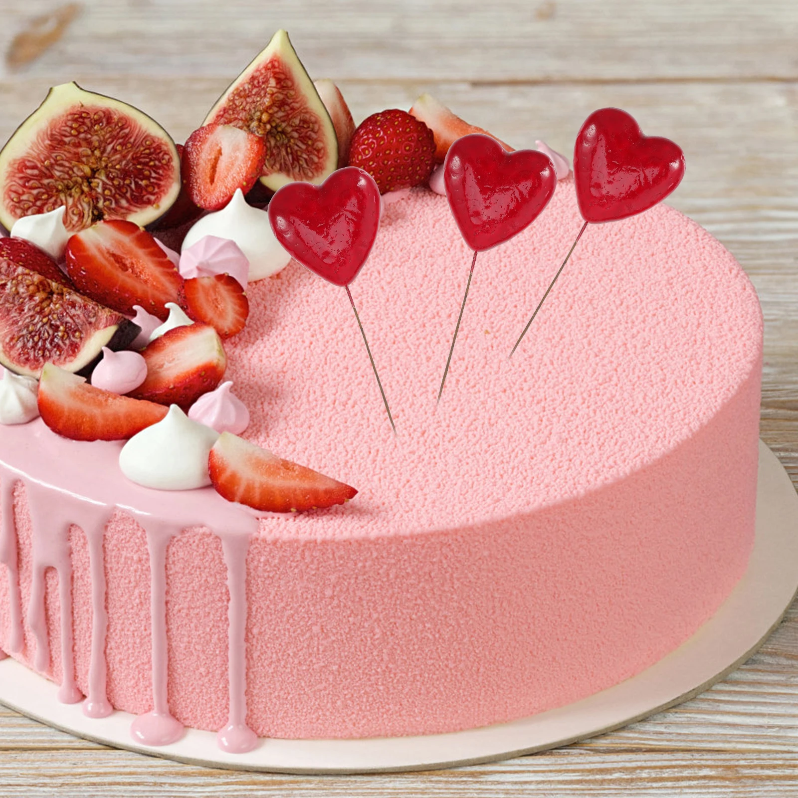 

50pcs Heart Shaped Cake Toppers Red Foam Decorations for Valentine Wedding Birthday Party Cake Picks Dessert Decor