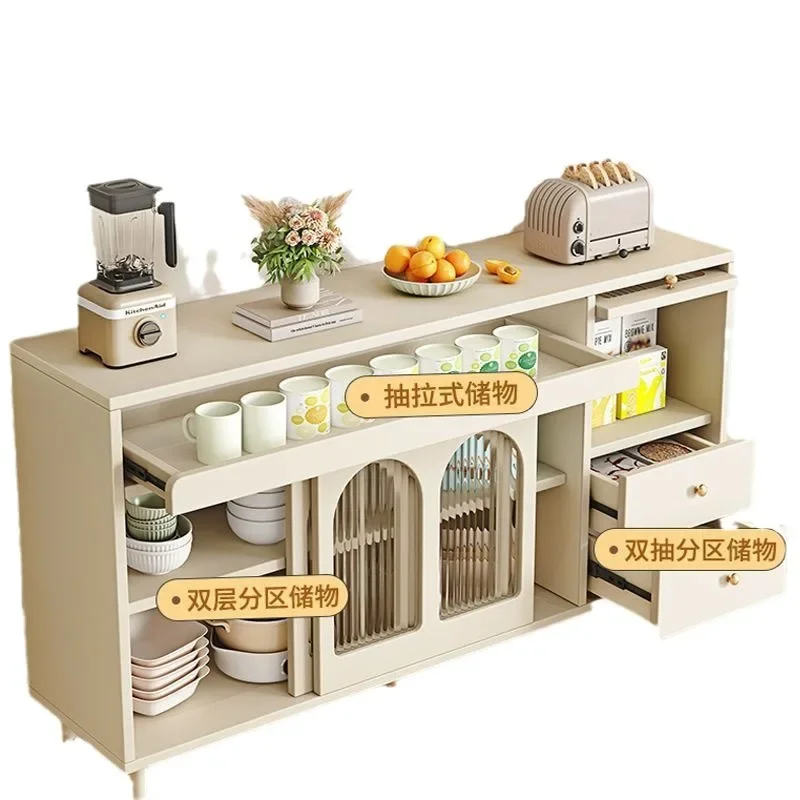 Armadietto da buffet moderno con portaoggetti, credenza grande in legno, armadietto per buffet, armadietto per consolle da cucina per fattoria