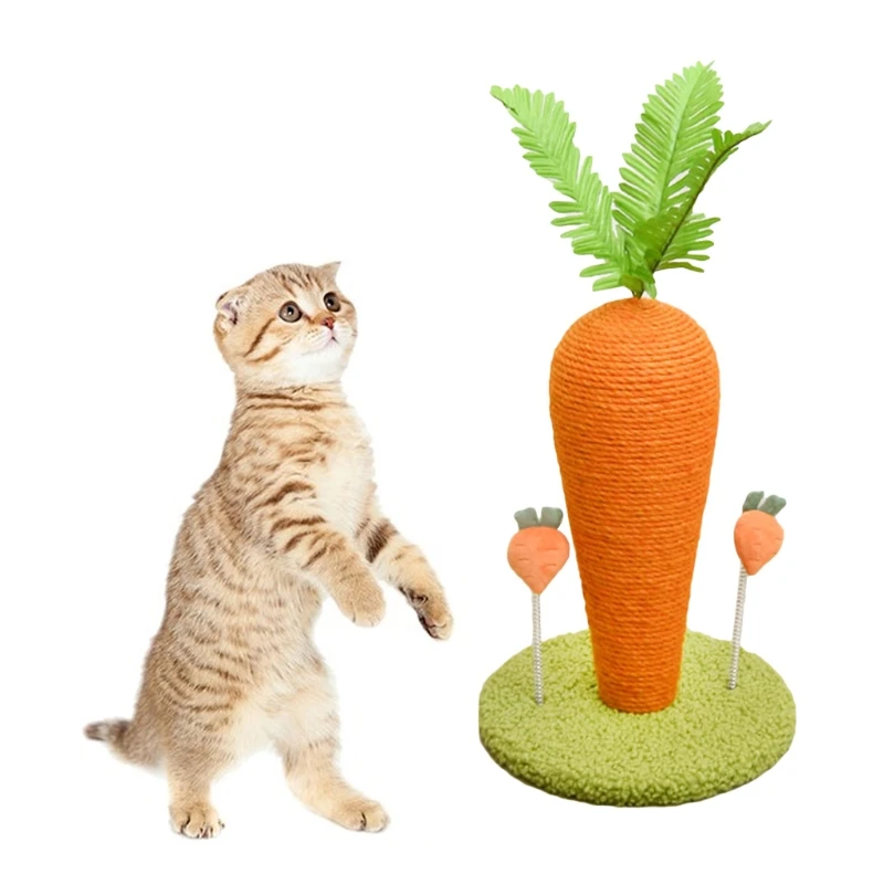 for Cat Scratching Post Carrot Design Kitten Natural Sisal Scratchers Easy to Assemble 11.4