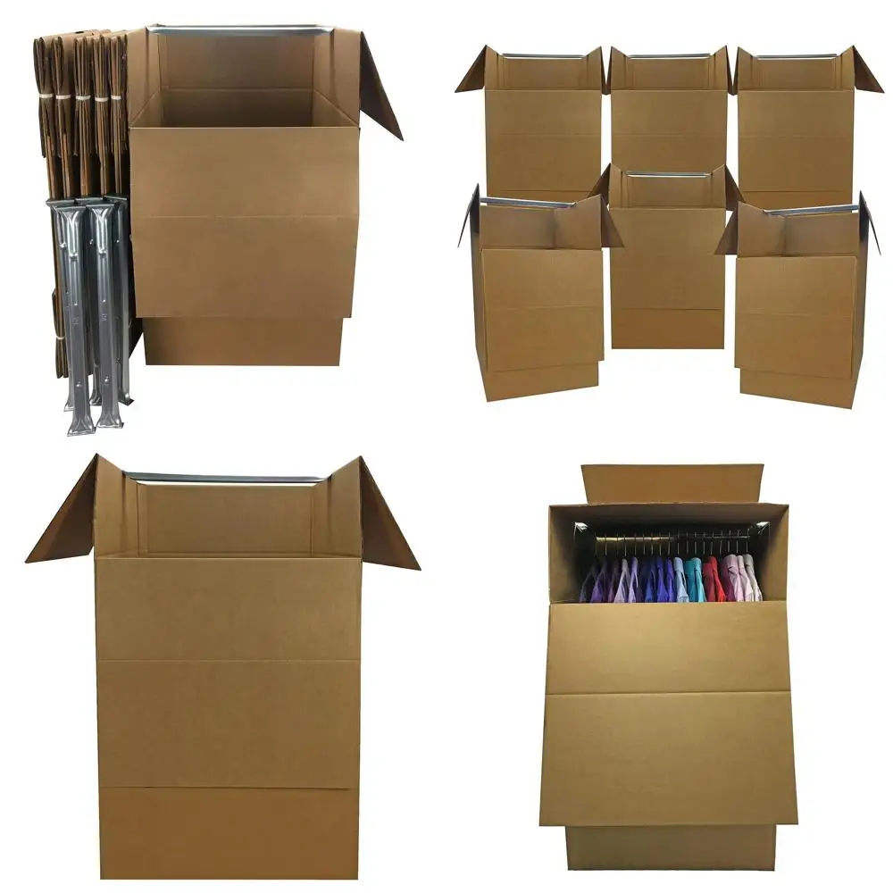 

"Shorty Space Saving Wardrobe Moving Boxes (Bundle of 6) 20"" x 20"" x 34"" Moving Boxes", corrugated