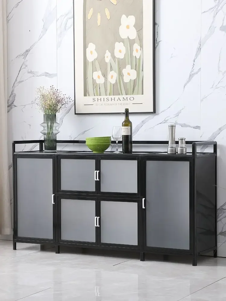 Multifunctional simple kitchen cupboard side aluminum alloy tea storage  sundry cabinet assembly