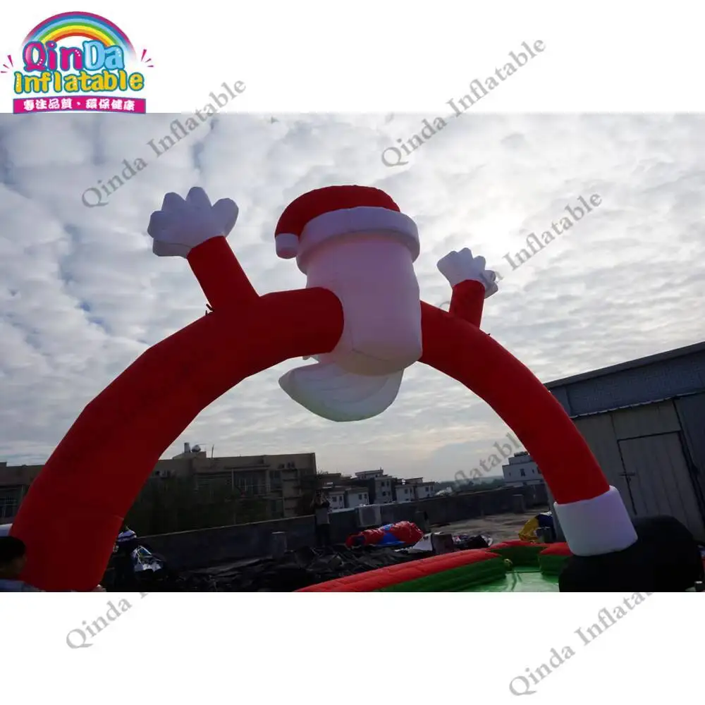 

Фестиваль рождественских украшений на открытом воздухе, надувная арка Санта-Клауса, рождественская надувная арка 6 м для рекламы