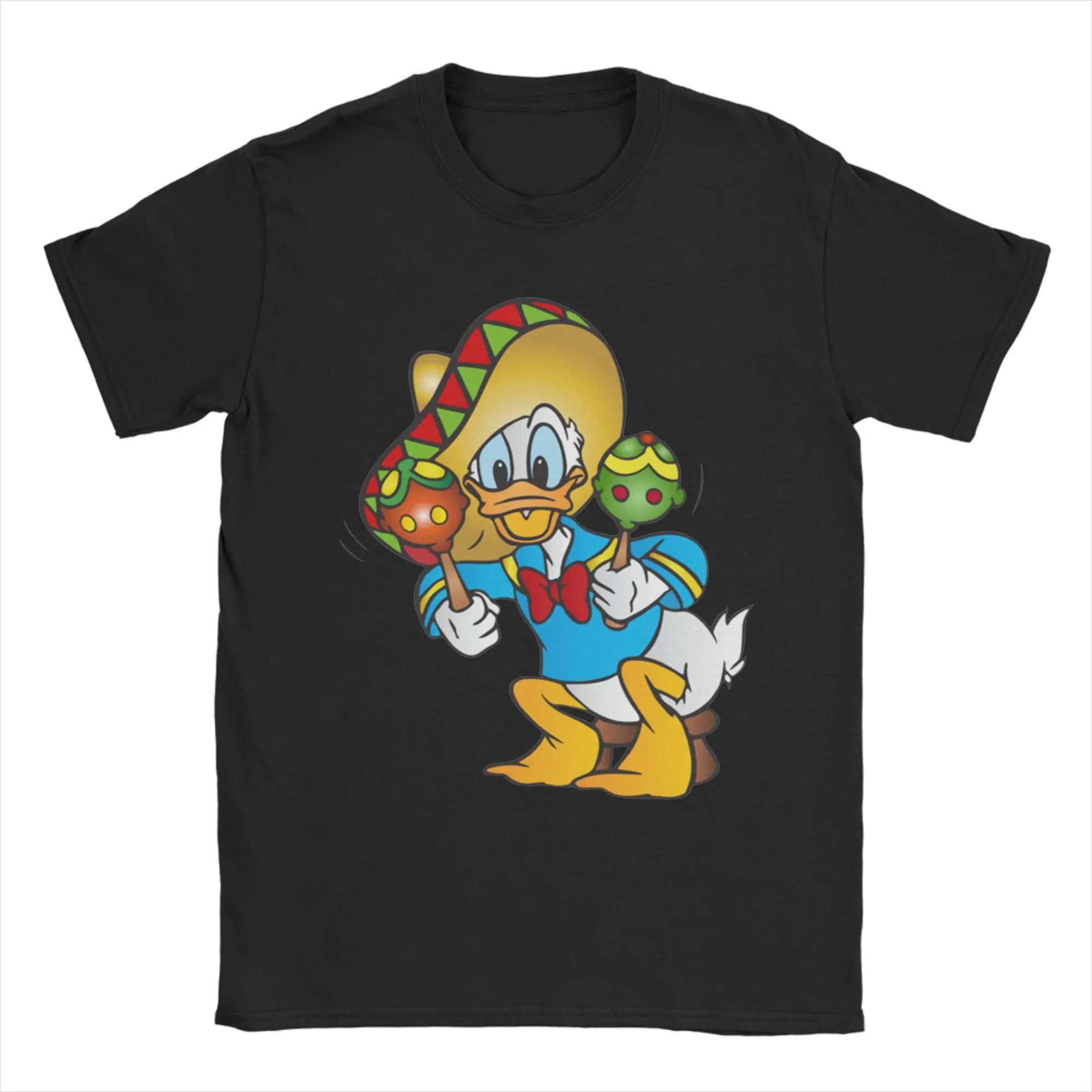 تي شيرت رجالي من دونالد داك مضحك كارتوني ملابس قطنية نقية رائعة بأكمام قصيرة ورقبة مستديرة تي شيرت صيفي