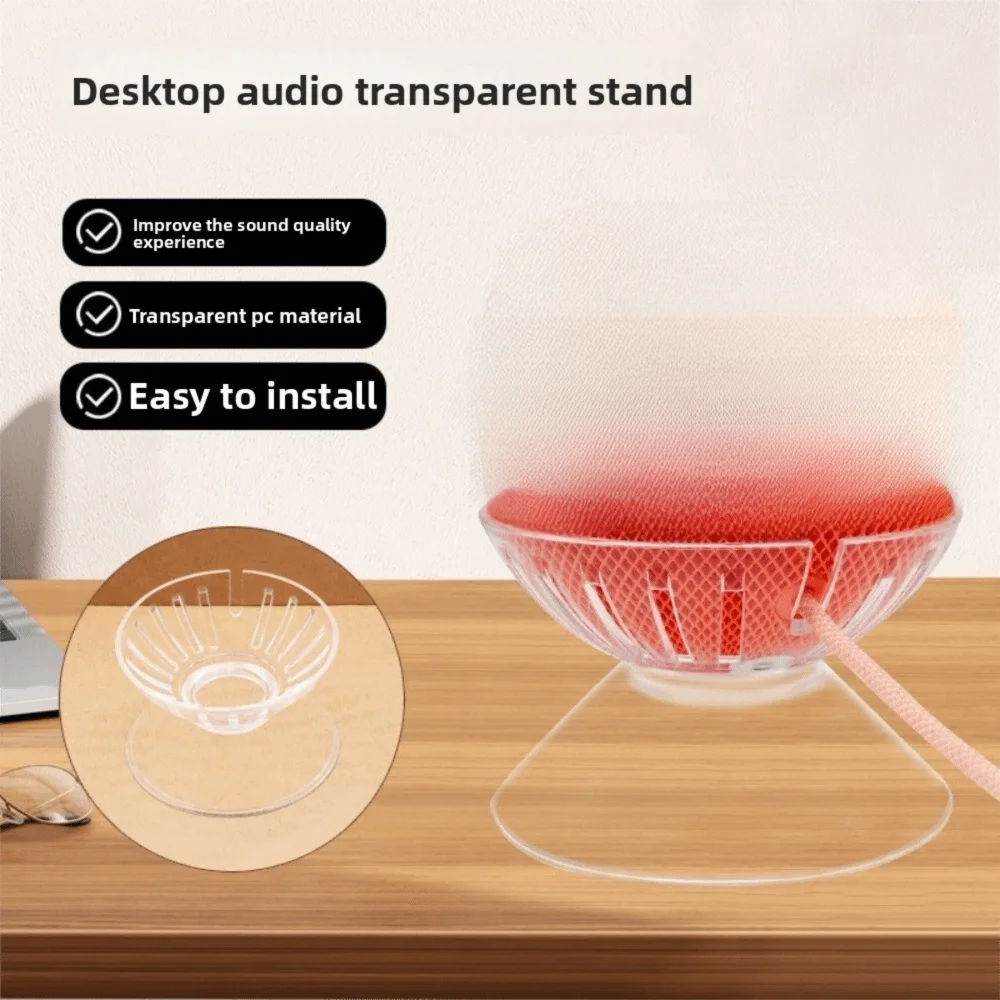 Anti-slip Desktop Speaker Stand Transparent Durable Bluetooth Speaker Mount PC Plastic Stable Speaker Base for HomePod Mini