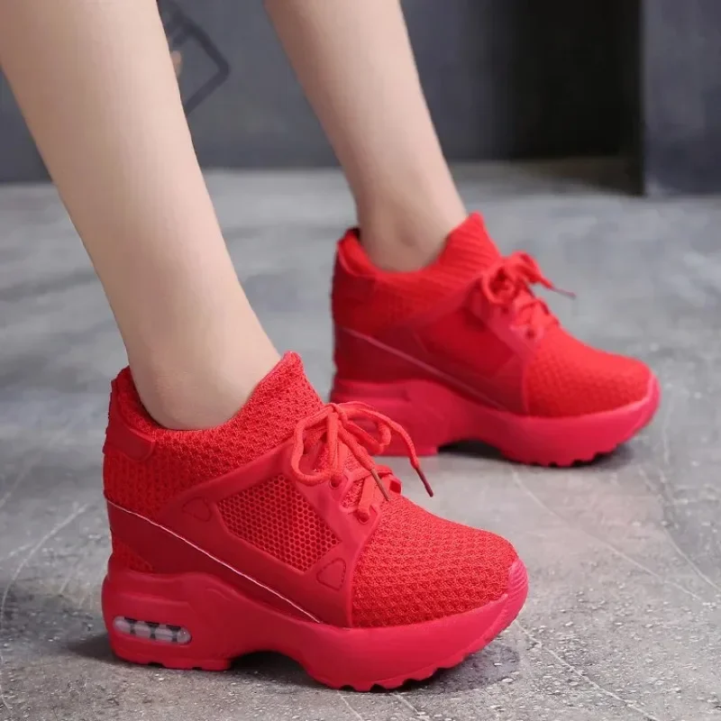 Platform Sneakers Shoes Women Platform Wedge Sneakers Shoes Breathable Mesh Shoes Autumn Casual Shoes Height Increasing Woman