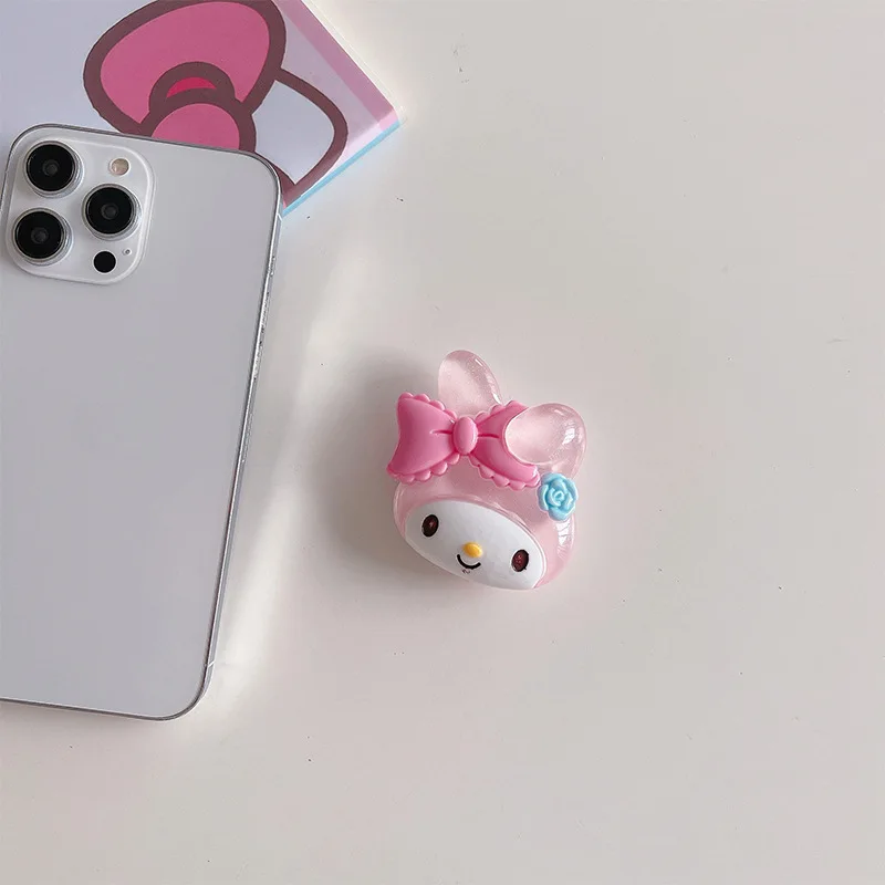 Luminous Sanrio Kuromi Melody Cinnamoroll Pochacco โทรศัพท์มือถือ Air Cushion Bracket Melody Back Stick Telescopic Bracket