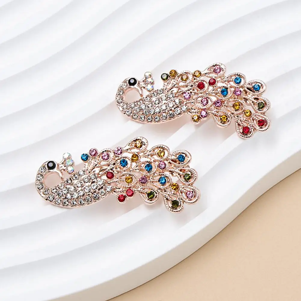 Oxidation Resistant Brooch Alloy Peacock Pin Rhinestone Peacock Brooch Pin Shape Alloy Lapel Pin Sweater Cardigan Coat for Women