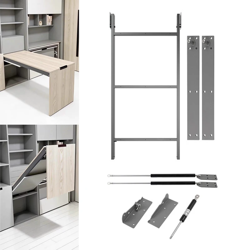 Family Simple Extend Saving Space Hidden Kitchen Extension Hardware Dining Flat Push Folding Mechanism Wall Mount Hanging Table