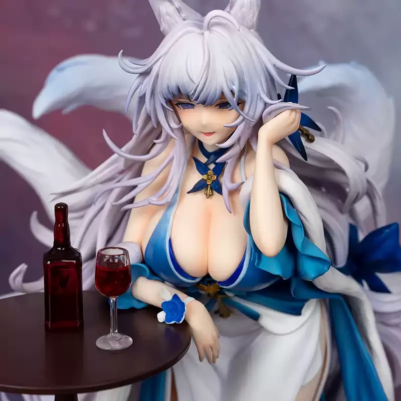 28.5cm azur lane shinonome tsukuyomi juya figura de ação pvc estatueta vestido besta orelha jogo modelo desktop ornamento menino brinquedos presentes