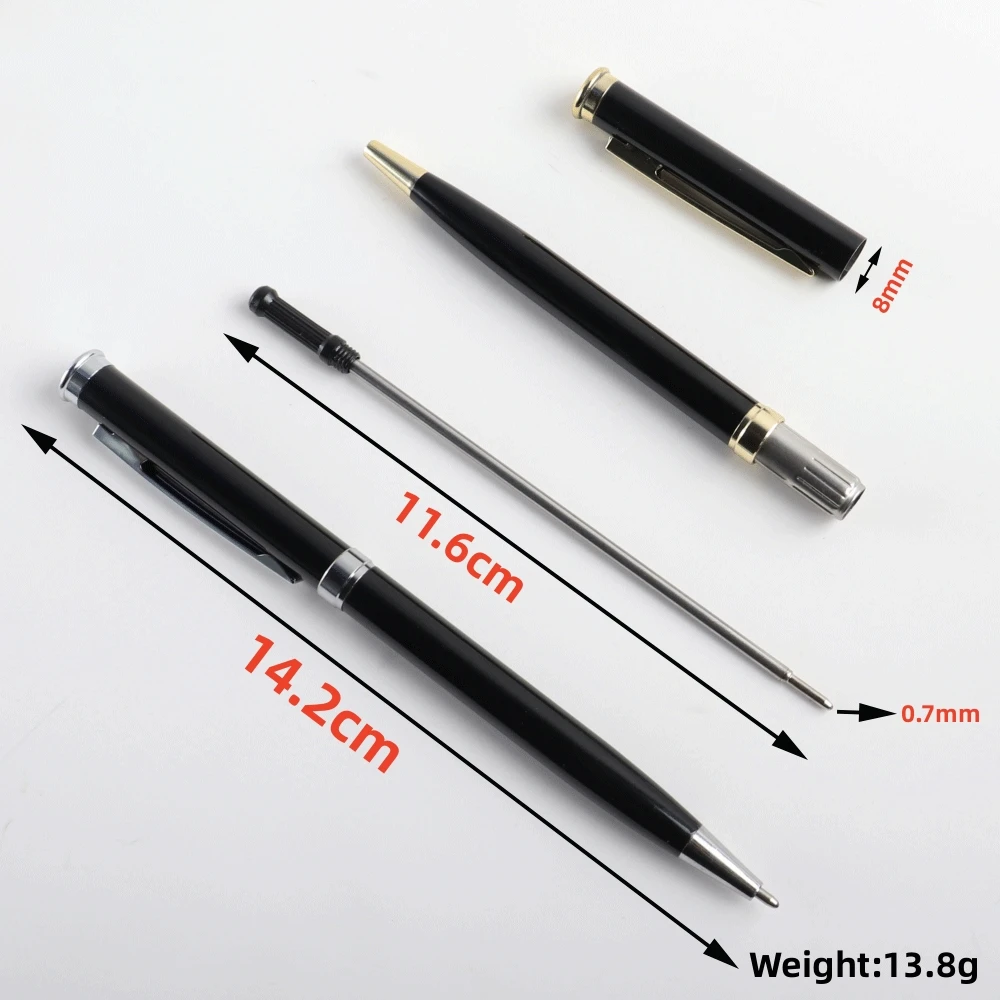 1Pcs Ballpoint Pen Stainless steel rod rotating Metal ballpoint Pen Stationery Ballpen  Blue ink Office & School Supplies