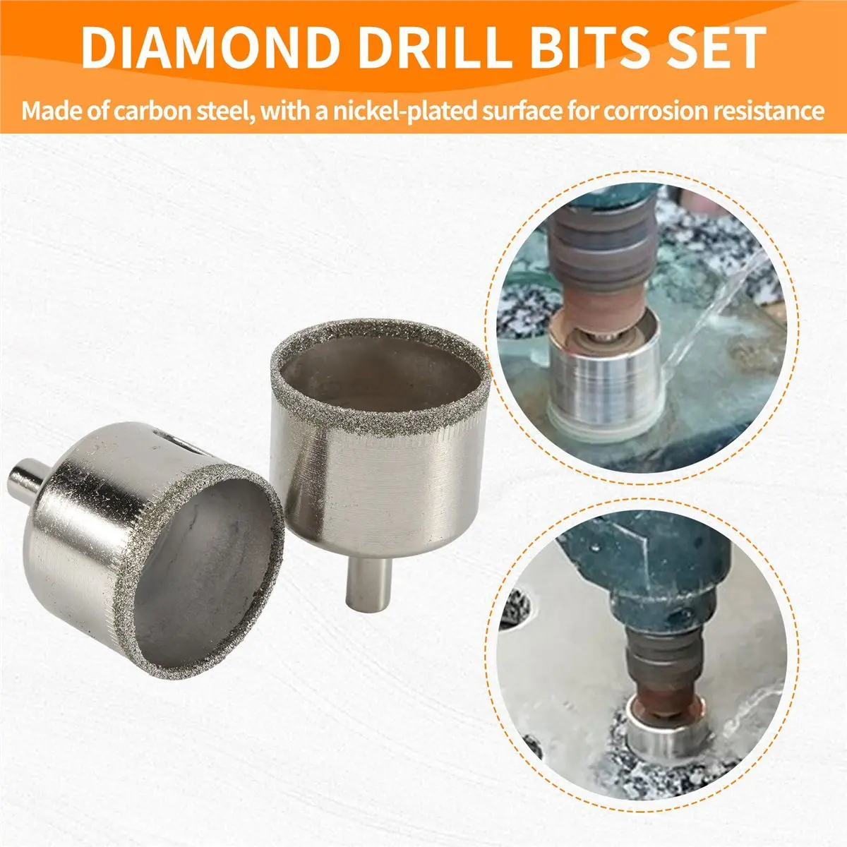 

[AA49] Diamond Drill Bits Set 10PC Diamond Hole Saw Set Glass Drill Bit for Ceramic Tile Porcelain Marble Granite Stone Bottles