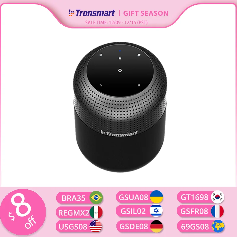 Tronsmart T6 Max Bluetooth Speaker 60W Home Loud Speaker with Deep Bass, 20H Playtime, IPX5, NFC,True Wireless Stereo