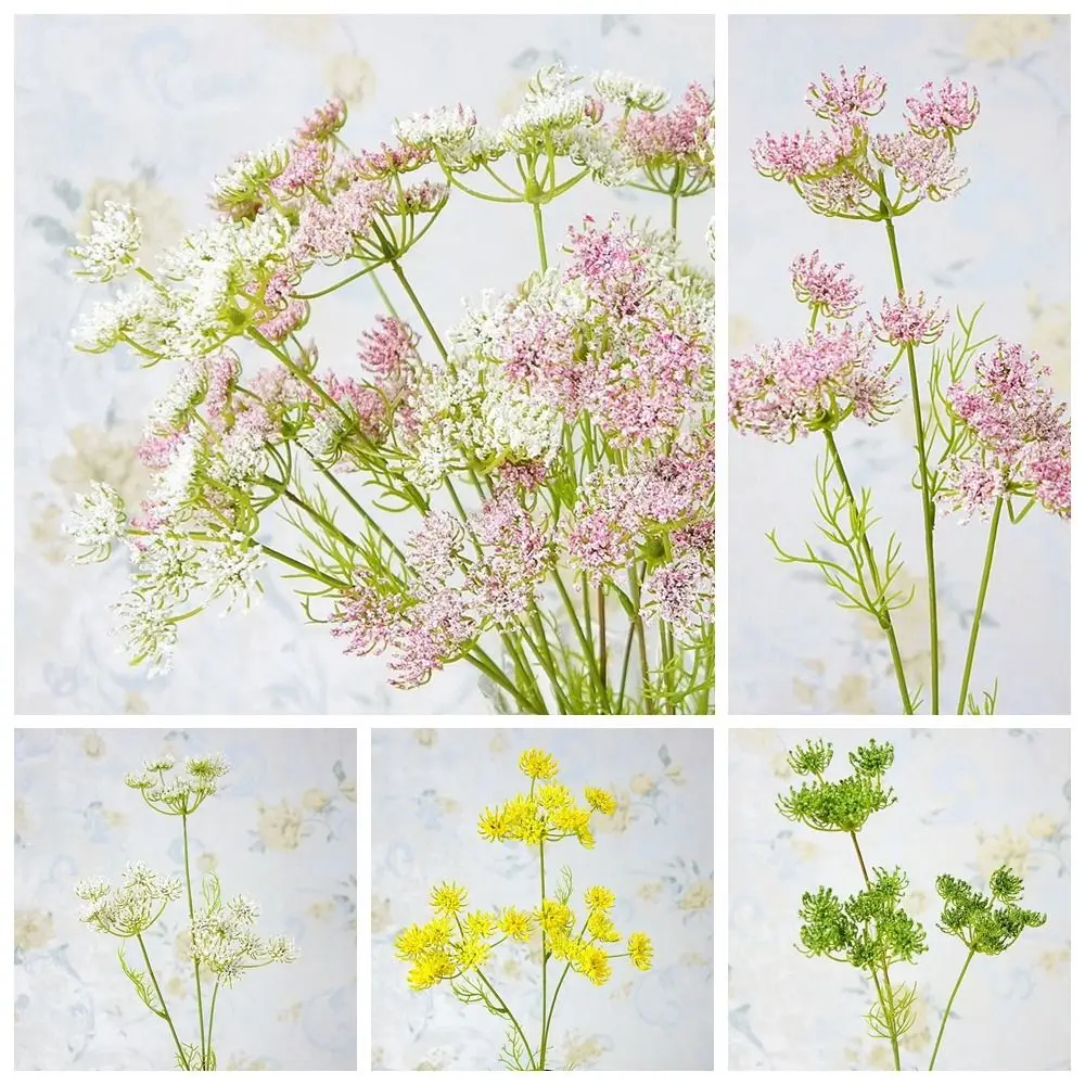 

Colorful Plastic Artificial Lace Flower Flexible Non-fading Lace Flowers Non-Withering 3 Heads Lace Flower Bouquet Christmas