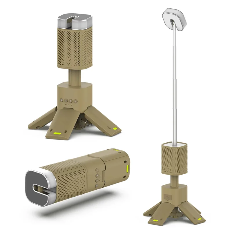 

A74E-Outdoor Telescopic Camping Light 14000Mah Portable LED Work Light With Bluetooth Speaker For Emergency, Hiking, Fishing