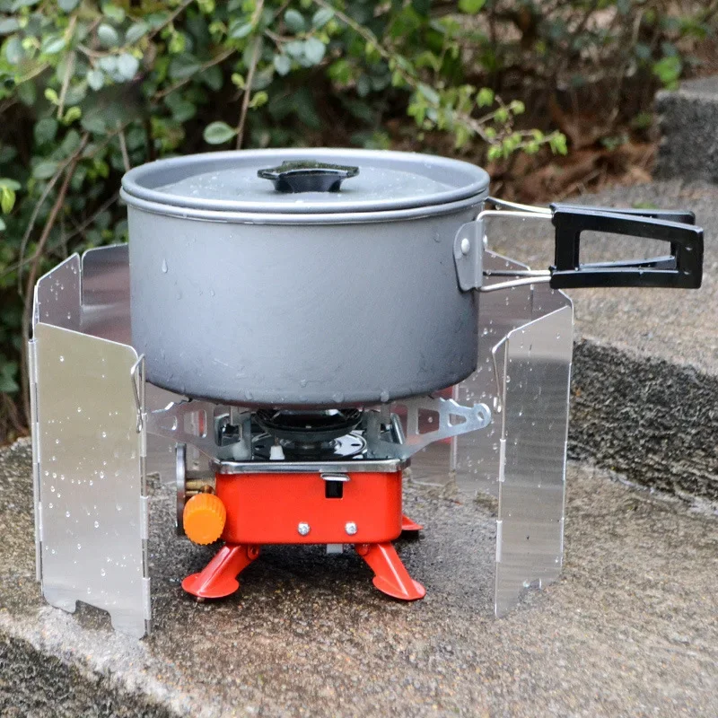 Mini 9-platen gasfornuis windscherm buiten kamperen picknick koken brander winddicht scherm aluminium windscherm