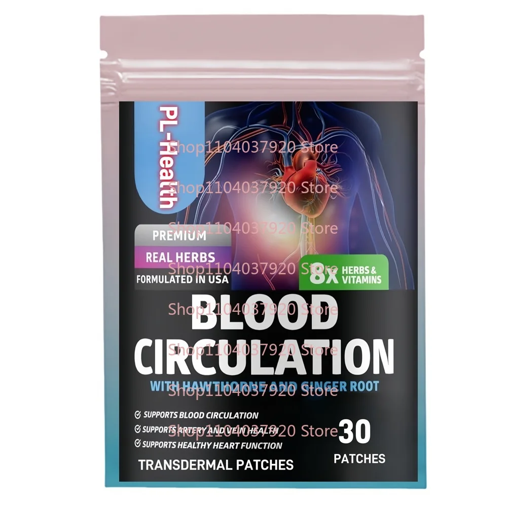 

30 Patches Premium Blood Circulation Transdermal Patches for Women and Men with L-Arginine Butchers Broom Cayenne Pepper