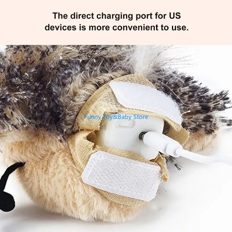 التفاعلية ترفرف الطيور القطط لعبة دعابة قابلة للشحن التحكم عن بعد أفخم النقيق لعبة الطيور مع القطط النعناع مطاردة C90B