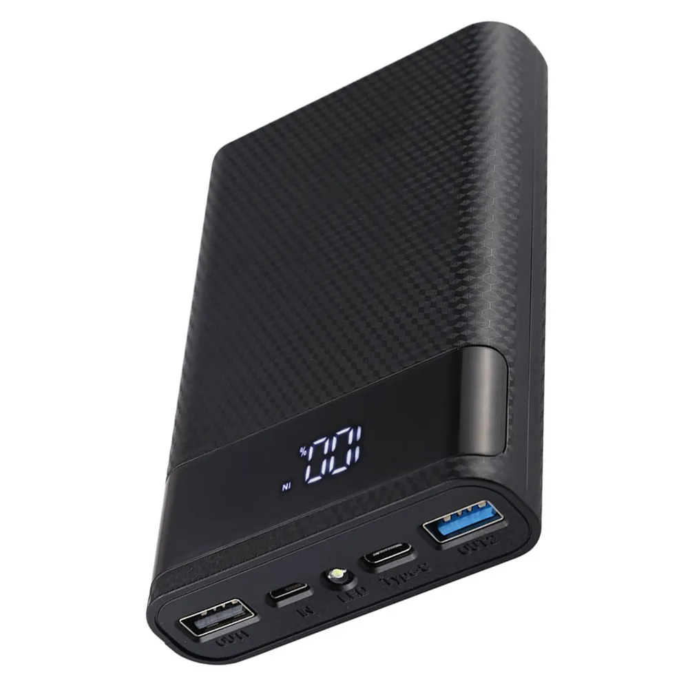 4-Slot 18650 Battery Charger Outer Case Compact Power Bank Box USB Output Portable DIY Rechargeable Charger Phone Supply
