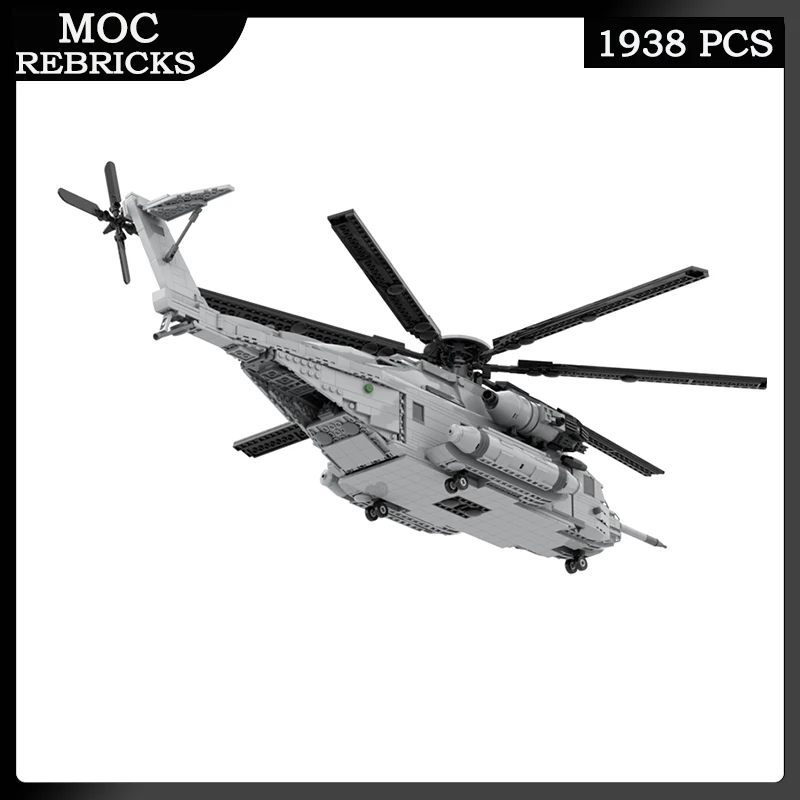 Military Weapons US CH-53 Super Stallion Transport Helicopters MOC Building Block Brick Toy DIY Assemble Model Boy Birthday Gift