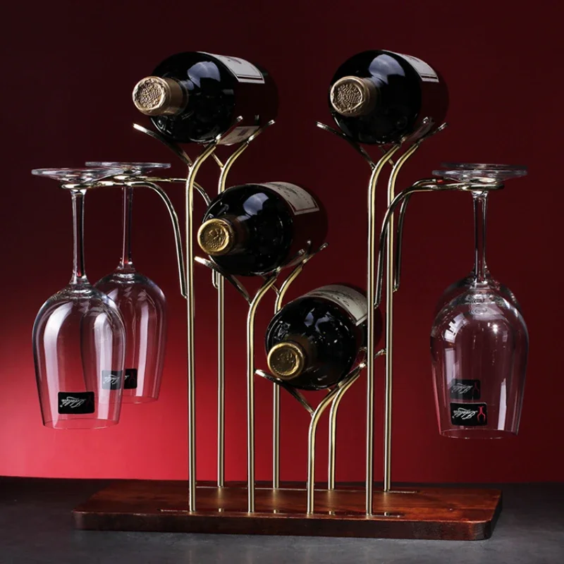 European Style Wine Bottle Rack, Creative Home Cup Organizer, Elegant Wine Cabinet Decor, Stylish Bottle Holder