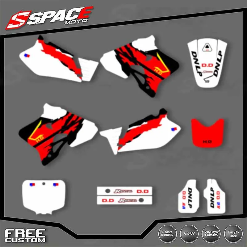 

SPACE Custom Motorcycle Graphics Background Decal for HONDA CR250 1995 1996 125 250 CR125 1995 1996 1997 Decals Stickers Kits 04
