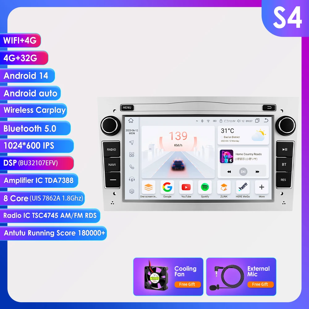 Hizpo 2Din 7 inch Android Auto autoradio voor Opel Astra H G J Zafira B Corsa D C Antara Vectra Vivaro GPS RDS DSP 4G BT CarPlay
