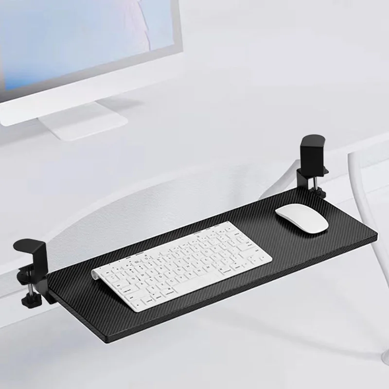 No-drill Keyboard Holder Keyboard Drawer Tray Desktop Slide Clamp Drawer Organizer Computer Mouse Storage Rack Under-desk Stand