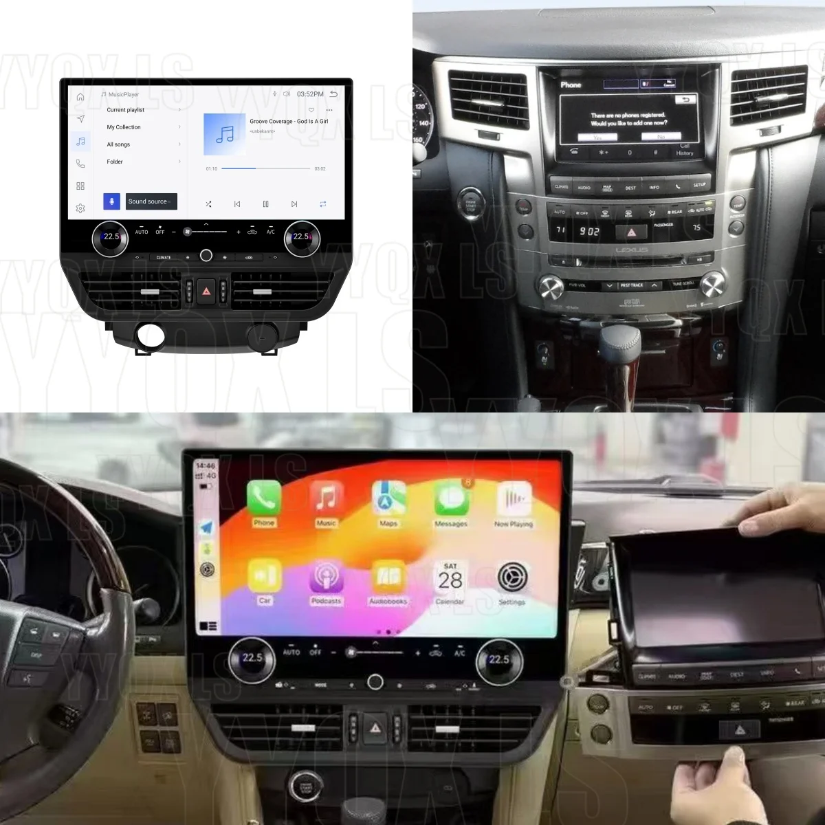 LS Qualcomm For Lexus LX570 2007-2015 Android 13 Car Multimedia Player GPS Navigation Auto Radio Tape Recorder Head Unit