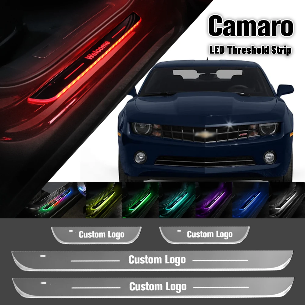 For Chevrolet Camaro 1993-2018 Car Door Sill Light Customized Logo LED 2014 2016 2017 Welcome Threshold Pedal Lamp Accessories