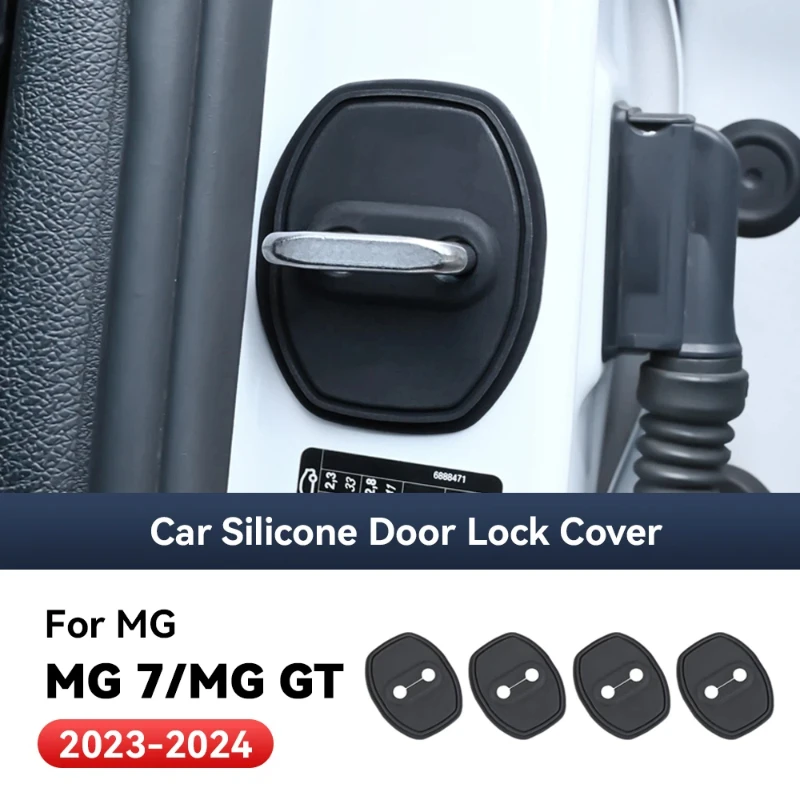 

4pcs Car Decorat Accessories Silicone Protecte Auto Door Lock Latch Shock Absorber Cover For MG MG7 MG GT 2023 2024