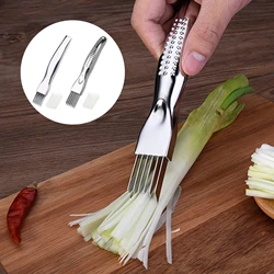 Stainless Steel Chopped Green Onion Knife, Curved Handle Design, Food Speedy Chopper Green Onion Kitchen Shred Silk