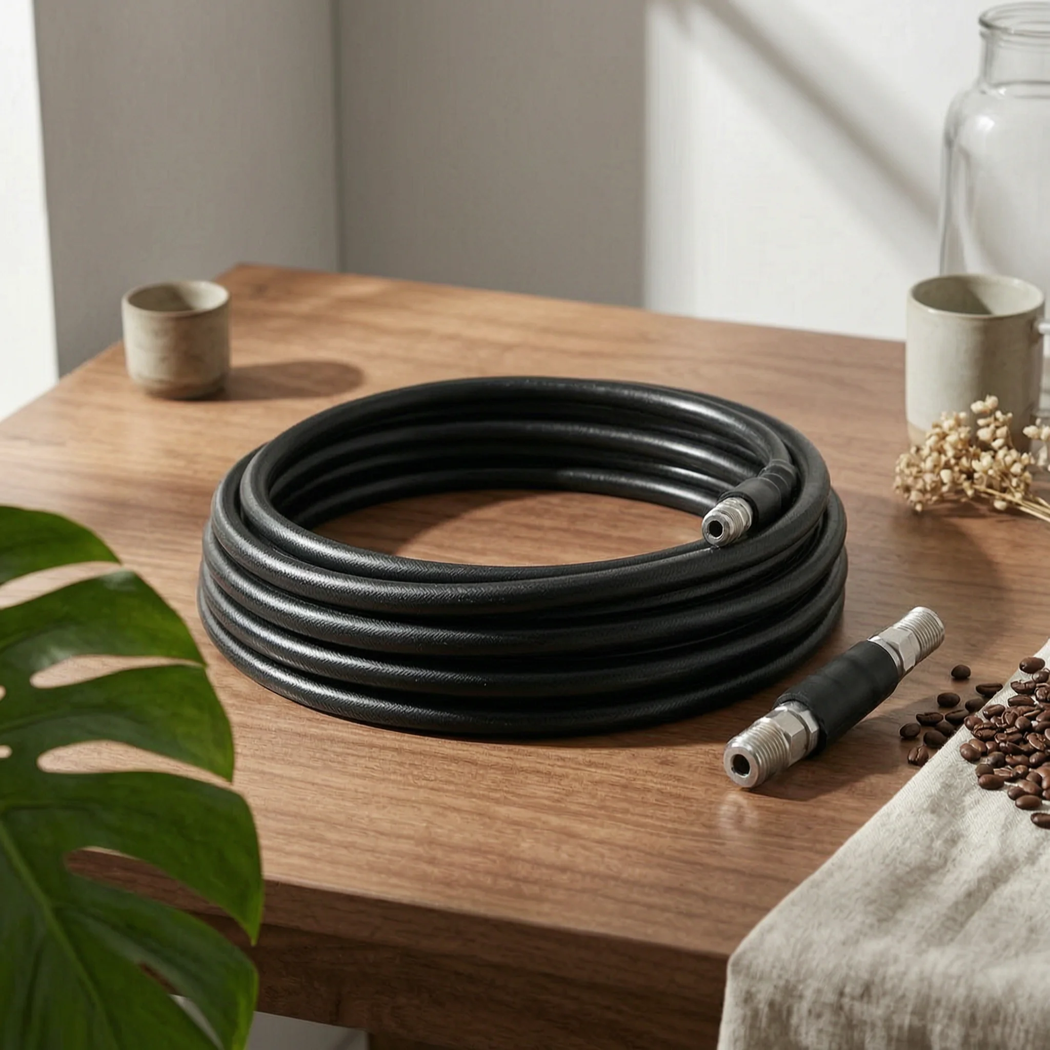 Sewer Jetter Hose High-Pressure Sewer Jetter Kit Drain Cleaner Hose Flexible Drain Cleaner with Adapter Fittings Thickened