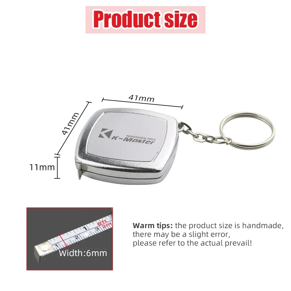 Small Tape Measure 2M Retractable Ruler Key Ring Size Small Steel Tape Measure Mini Pocket Portable Compact Tape Measure