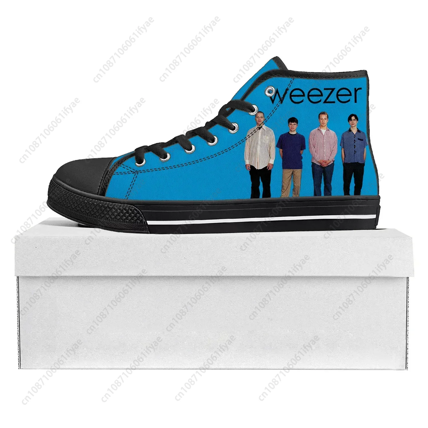 

W-Weezer Pop Rock Band High Top High Quality Sneakers Mens Womens Teenager Canvas Sneaker Casual Couple Shoes Custom Shoes
