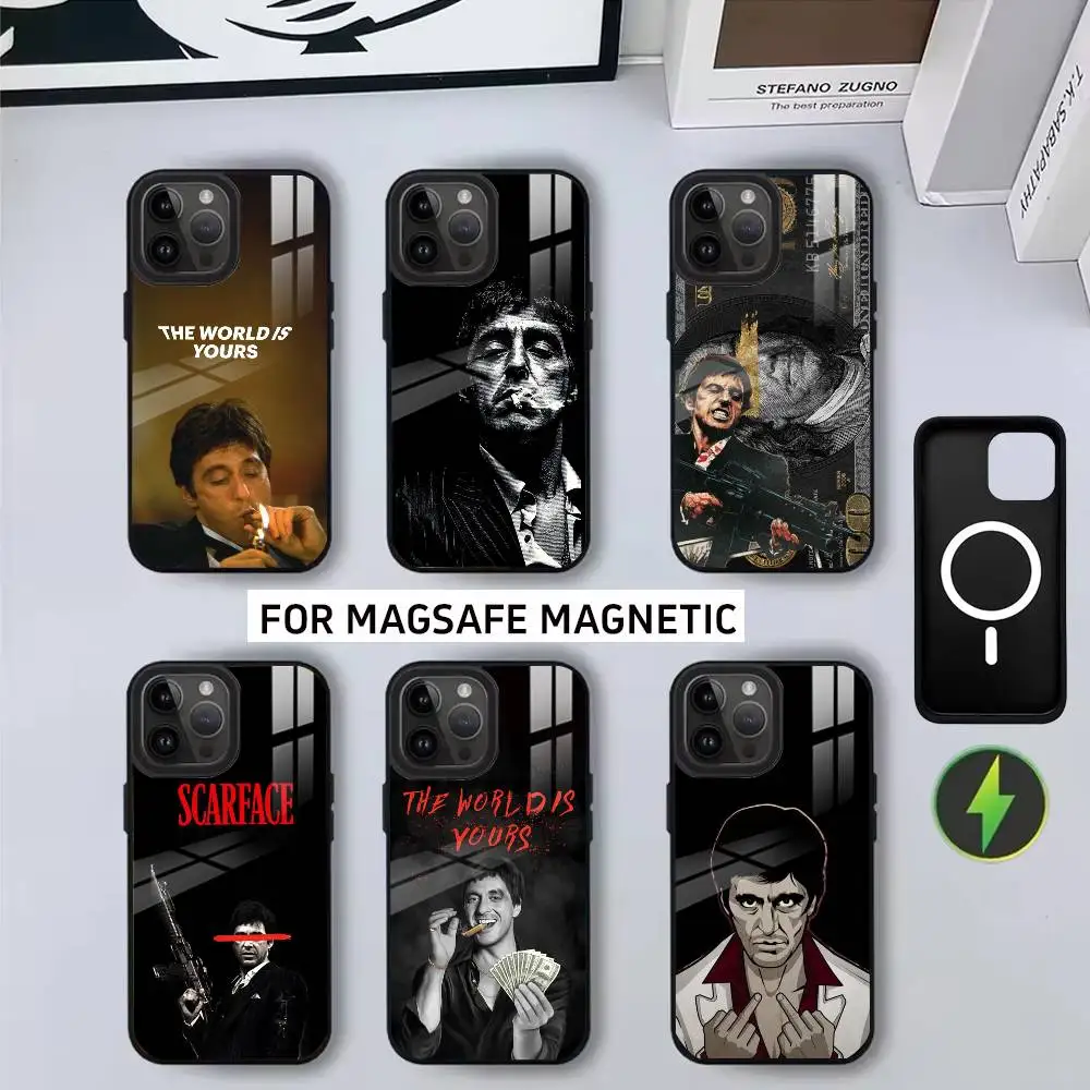 

S-Scarfaces T-Tony M-Montana Phone Case For iPhone17,16,15,14,13,12,11 Plus,Pro Magnetic with Magsafe Wireless Charging