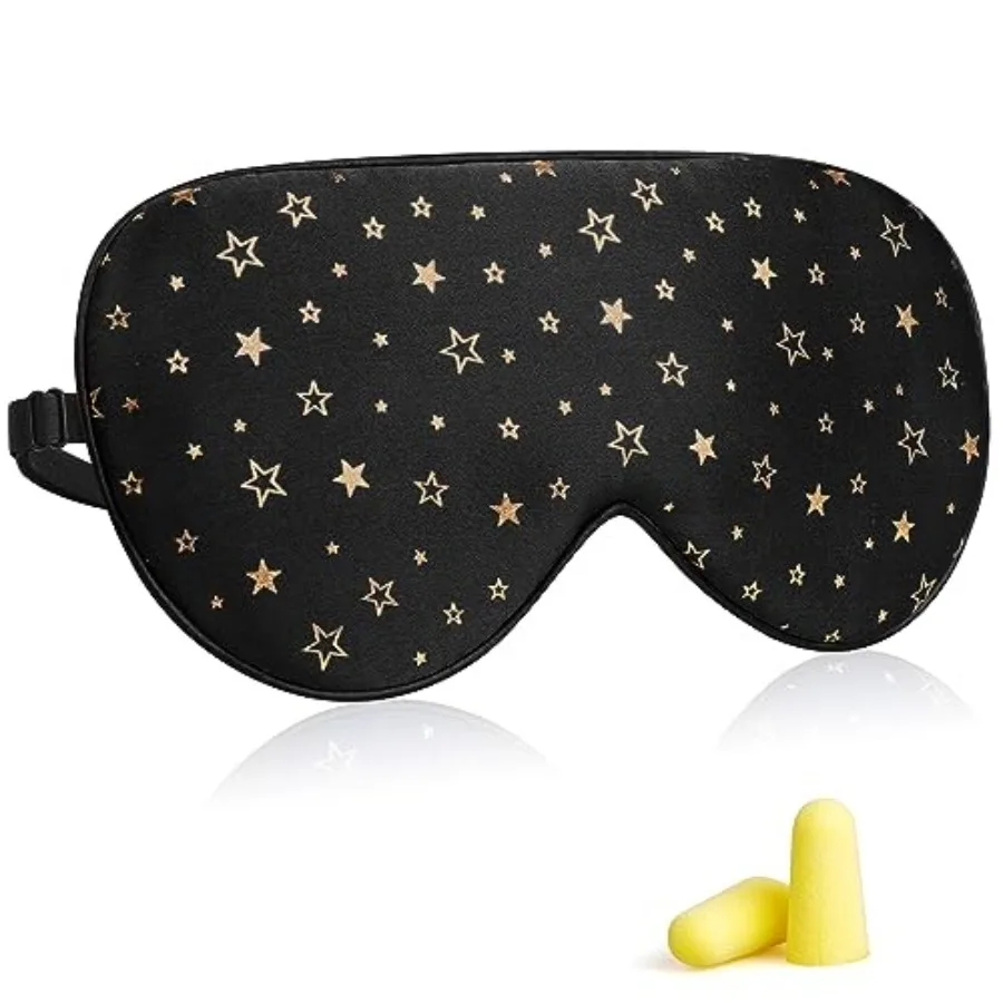 

Silk Sleep Eye Mask for Men Women, Comfortable Super Soft Eye Mask with Adjustable Strap, 100% Pure Silk, Works with Every Nap