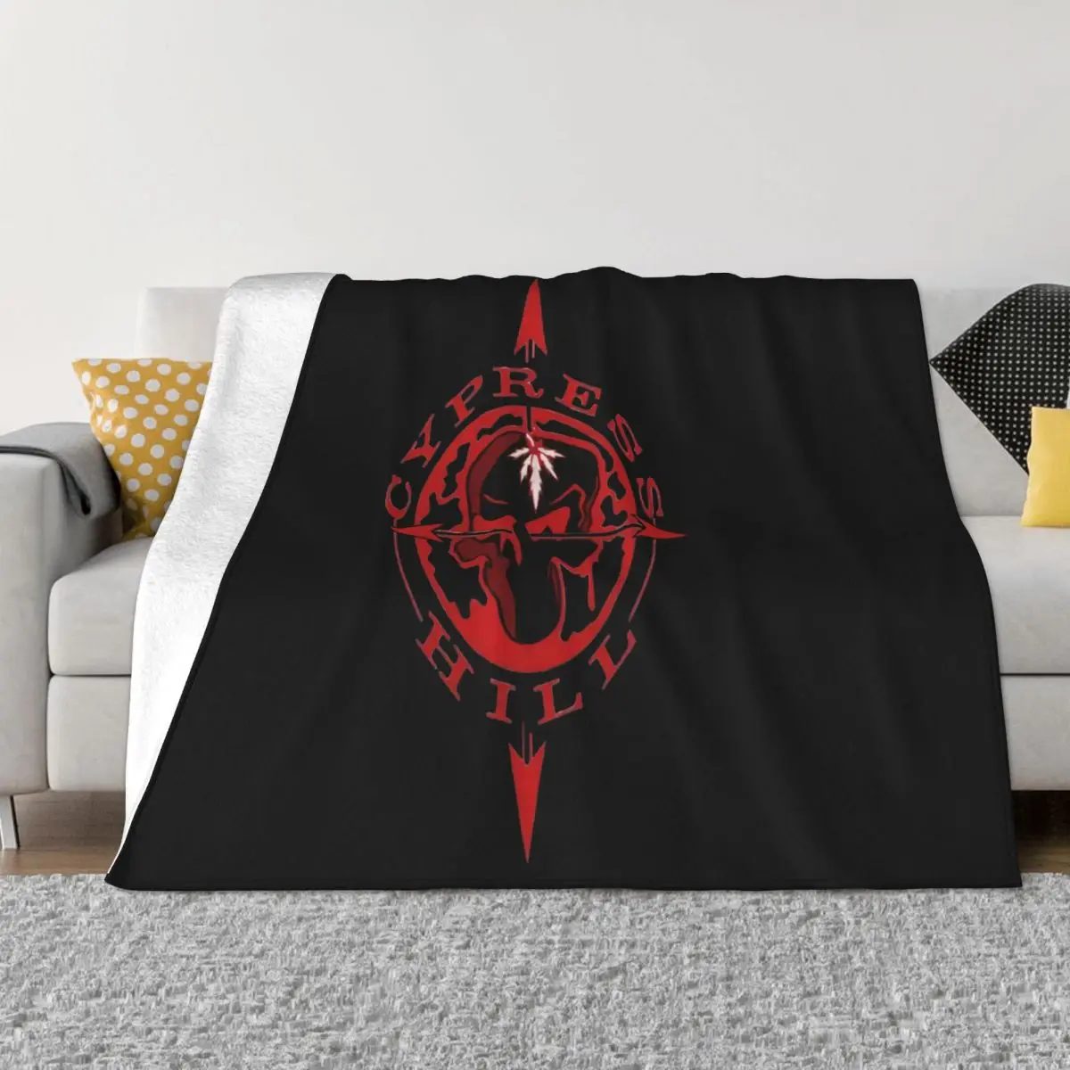 Cypress Hill Circle Red Skull S 3Xl New Official Industrial Control Merch Throw Blanket