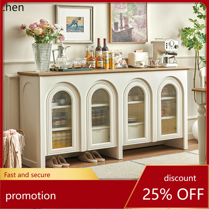 

ZML Solid Wood Sideboard Simple Arch Wall Storage Cabinet Entryway Cabinet