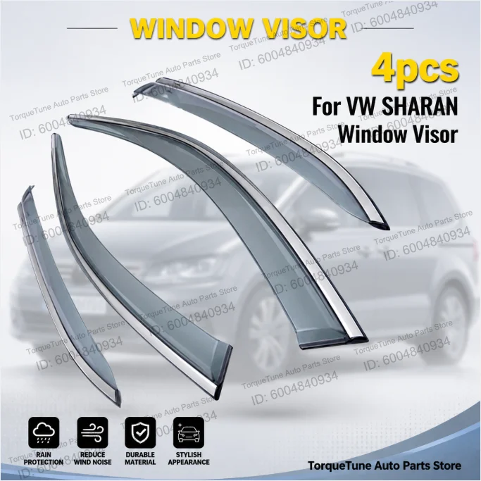 Premium Direct Fit Window Visor Wind Deflector For VW SHARAN 2002 2012 2015 Injection Deflector PC Auto Car Accessories