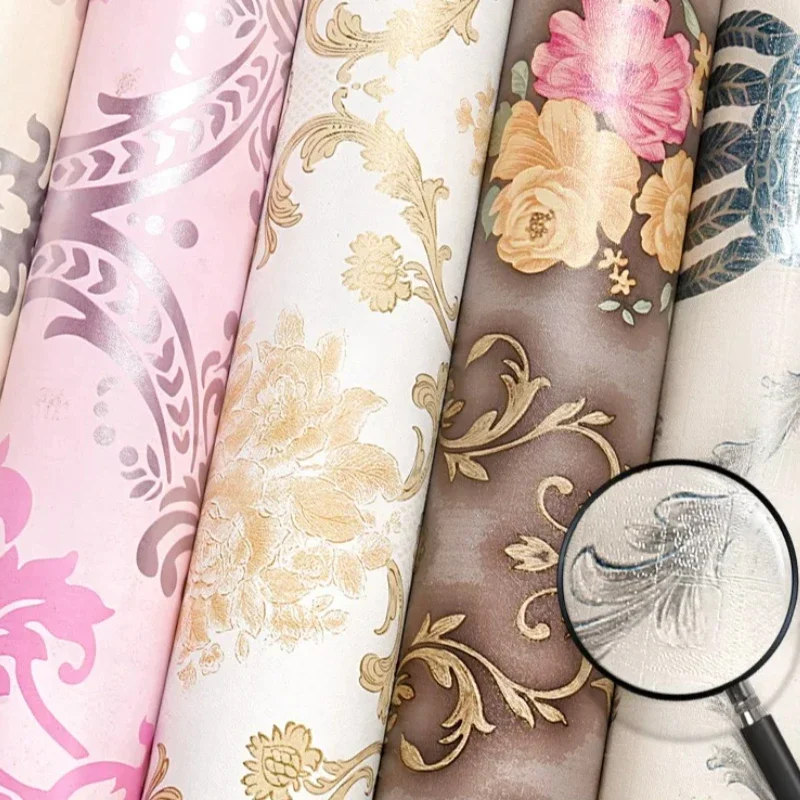 European Style Geometric Pattern Wallpaper Water Moisture Proof Self-adhesive Wall Papers Home Metope Renovate Decorate Stickers