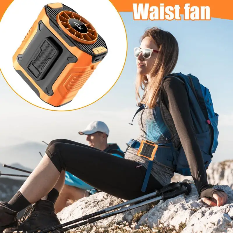 

Waist Fan Clip On Travel Clip On Rechargeable Fan With 100 Speeds 5000mAh Strong Airflow Belt Blower Small Cooling Device