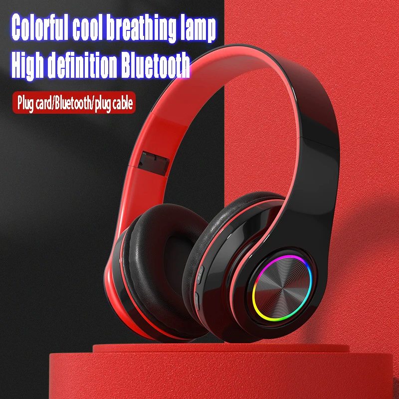 

Новые беспроводные светящиеся Bluetooth-наушники, Bluetooth-наушники, наушники с разъемом 5,0, складной сабвуфер B39