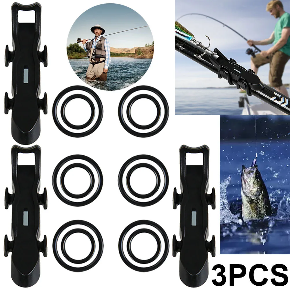 Soporte de cebo fijo para pesca automática, 3 uds., para pesca al aire libre (negro)